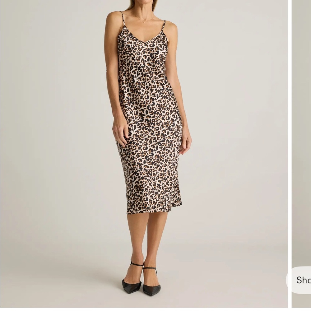 Elegant Leopard Print Silk Midi Dress